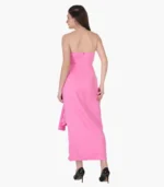 Solid Color Strapless Bodycon Maxi Dress - Image 6