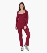 Stylish Square Neck Full Jumpsuit - Image 3