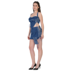 Women's Sleeveless Denim Two-Piece Co-Ord Set with Mini Skirt - Image 6