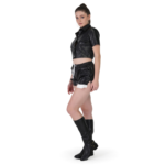 Women's PU Leather Two-Piece Co-Ord Set with Shorts - Image 5