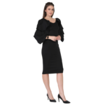 Premium Women's Ruffle Sleeve Bodycon Dress - Image 4