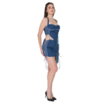 Women's Sleeveless Denim Two-Piece Co-Ord Set with Mini Skirt - Image 5