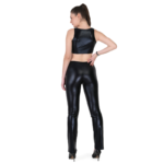 Women's Faux Leather Co-Ord Set with Bra & Leggings - Image 7