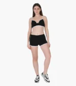 Girl’s Solid black Shorts & Bra set - Image 2