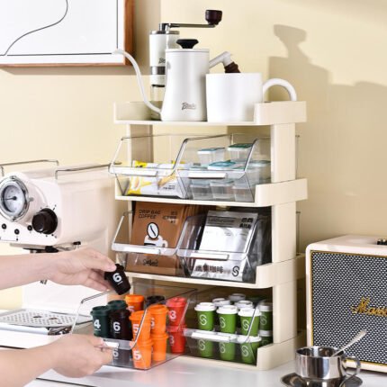 Coffee Bar Organizer with Drawers
