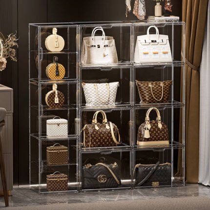 Premium Handbag Storage Box with Magnetic Door
