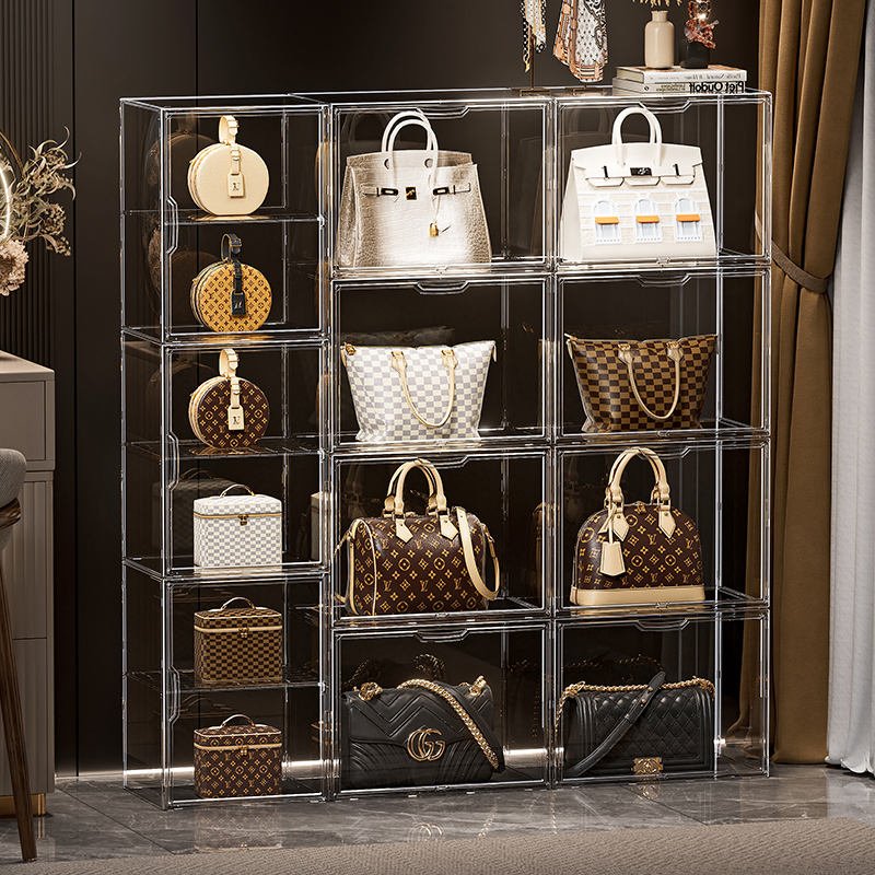 Abf644d3179e64c36979fdcf5a06d186a9 Premium Handbag Storage Box with Magnetic Door - Image 1