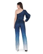 Blue One Shoulder Party Jumpsuit - Image 4
