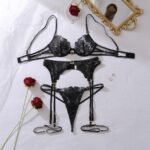Women's Floral Embroidered Underwire Bra & Panty Set - Image 6