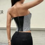 Women's Diamond Pattern Bustier Top - Image 5