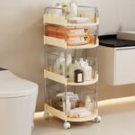 Rolling Kitchen Organizer Cart with Transparent Baskets - Image 6
