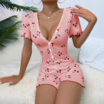 Women's Cute Printed Sleepwear Romper - Image 5