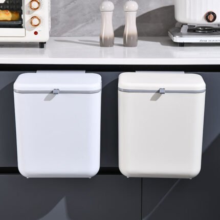 Wall Mounted Kitchen Garbage Bin with Dual Storage Design