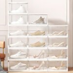 New Style Magnetic Stackable Foldable Plastic Shoe Box Transparent Sneakers Shoe Container Storage Box - Image 2