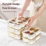 Airtight Microwavable Portable Plastic 8-Compartment Spice Organizer Customizable Logo Eco-Friendly Freezer Safe Food-Grade - Image 2