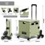 Outdoor Movable Foldable Trolley Wheels Multi-functional Use Large Capacity 120-125L PP+Aluminum Alloy Material for Households - Image 3