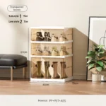 Premium Magnetic Transparent Shoe Storage Cabinet - Image 8