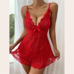 Lace Cute Transparent Gauze Bow Embroidery Sleep Dress - Image 5
