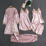 Women's 5-Piece Satin Nightwear Set - Image 4