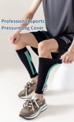 Professional Sport Shin Leg Support Muscle Pain Relief Anti-slip Compression Calf Sleeve Knee Support Pad - Image 2
