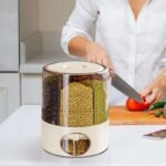 Rice Bucket Compartment Rotating Cereal Packet Organizer Kitchen Rotating Plastic Pet Dispenser Food Container Organizer No reviews yet - Image 3
