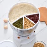 10kg Kitchen Rice Dispenser 4 Grid Coarse Cereals Dispenser Kitchen Cereal Dispenser Kitchen Rice Dispenser - Image 3