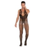 Mens Lingerie One Piece Bodysuits Open Crotch Pantyhose