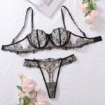 Women's Floral Embroidered Lingerie Set - Image 5