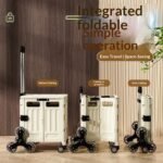 Outdoor Movable Foldable Trolley Wheels Multi-functional Use Large Capacity 120-125L PP+Aluminum Alloy Material for Households - Image 2