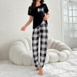 Women's Summer Cotton Check Night Suit - Image 4