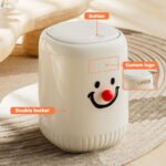 Waterproof Plastic Waste Bin with Push-Top Lid
