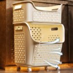 Premium 2-Tier Laundry Basket with Wheels