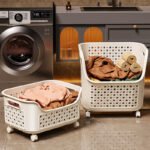 Premium 2-Tier Laundry Basket with Wheels - Image 5