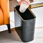 14L Plastic Trash Bin with Lid - Image 3