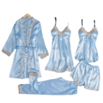 Women's 5-Piece Satin Nightwear Set - Image 5