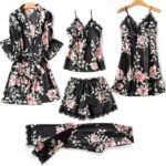 Women's 5-Piece Satin Nightwear Set
