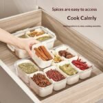 Airtight Microwavable Portable Plastic 8-Compartment Spice Organizer Customizable Logo Eco-Friendly Freezer Safe Food-Grade - Image 4