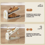 12 Pcs Foldable Shoe Rack with Adjustable Shoe Slots - Image 3