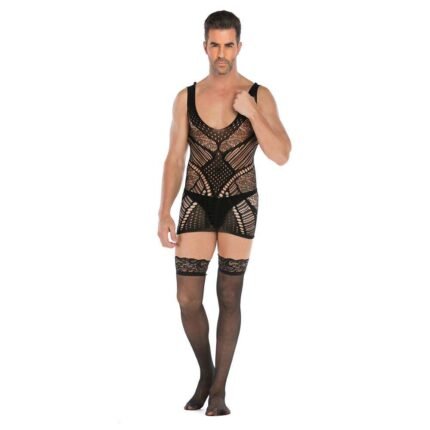 Sexy Man Bodystocking Fishnet Dress Stocking Suit Sexy Men Lingerie Sleepwear