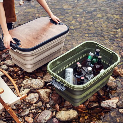 Premium Foldable Storage Box with Wooden Lid