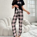 Women's Summer Cotton Check Night Suit - Image 3