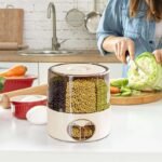 Rice Bucket Compartment Rotating Cereal Packet Organizer Kitchen Rotating Plastic Pet Dispenser Food Container Organizer No reviews yet - Image 2