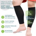 Plus Size Extra Wide Compression Calf Sleeve Lightweight Moisture-Wicking Calf Knee Compression Leg Sleeves - Image 2