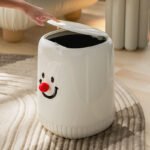 Waterproof Plastic Waste Bin with Push-Top Lid - Image 2