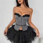 Women's Floral Embroidered Bustier Top - Image 5