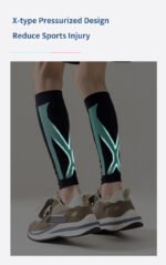 Professional Sport Shin Leg Support Muscle Pain Relief Anti-slip Compression Calf Sleeve Knee Support Pad - Image 3