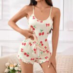 Women's Cherry Print Nightwear Set - Image 4