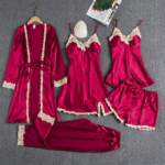 Women's 5-Piece Satin Nightwear Set - Image 3