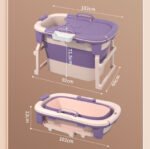 Foldable Bath Tub for Babies&Adults with Lid up to 71.5CM High Portable Design With Storage Compartment and Massage Roller - Image 5