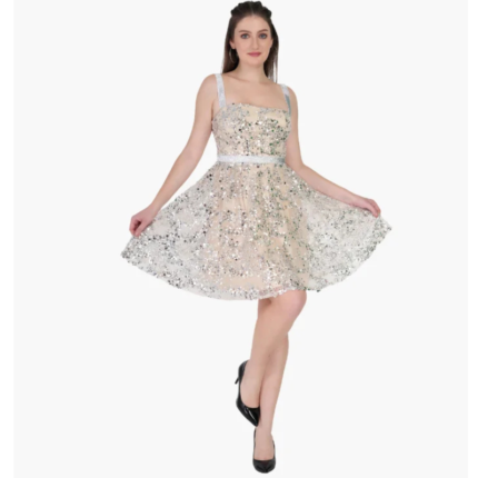 Girl’s Floral Apricot Sleeveless Mini Summer Party Dress